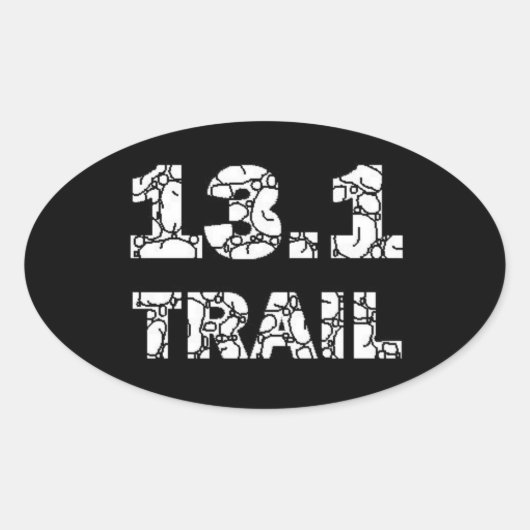 Ovale 13.1 Sticker "Rocks" - Blanc sur noir (Devant)