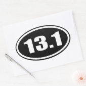 Ovale 13.1 Sticker Texte blanc sur Arrière - plan noir (Enveloppe)