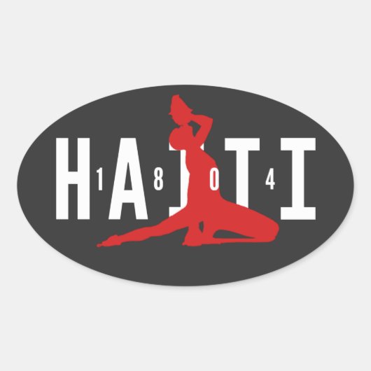 Ovale 1804 Neg Mawon Haiti Neg Marron Haïti Sticker oval (Devant)