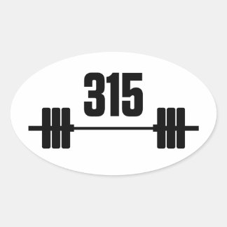 Ovale 315 livres. Sticker Barbell