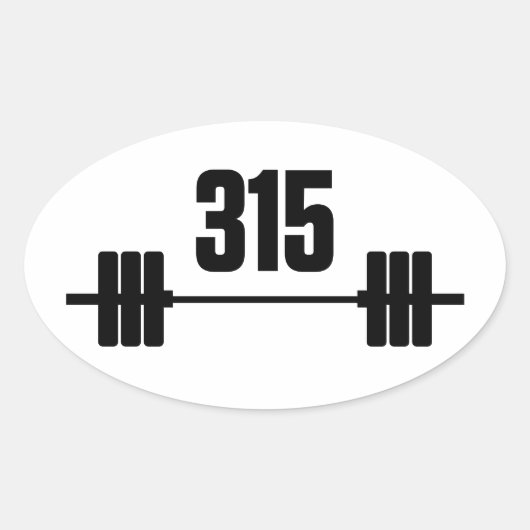 Ovale 315 livres. Sticker Barbell (Devant)