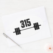 Ovale 315 livres. Sticker Barbell (Enveloppe)