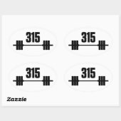 Ovale 315 livres. Sticker Barbell (Feuille)
