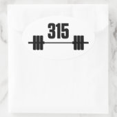 Ovale 315 livres. Sticker Barbell (Sac)