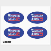 Ovale 4 juillet Sticker pare-chocs de la campagne Adams  (Feuille)