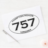 Ovale 757 Hampton Roads Virginia Oval Sticker (Enveloppe)