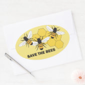 Ovale Abeigneurs Sauvez l'abeille Sticker (Enveloppe)