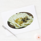 Ovale Abeille sur sticker à fleurs (Enveloppe)
