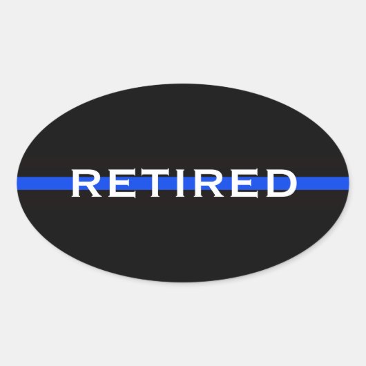 OVALE AGENT DE POLICE RETRAITÉ OVAL BUMPER STICKER (Devant)