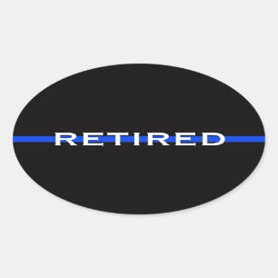 OVALE AGENT DE POLICE RETRAITÉ OVAL BUMPER STICKER