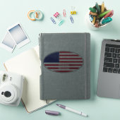 Ovale Amerikaanse vlag met zonnepaneel Sticker (iPad Cover)