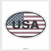 Ovale Amerikaanse vlag Vinyl Sticker (Vel)