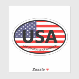 Ovale Amerikaanse vlag VS landcode auto decal Sticker