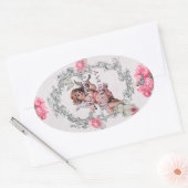 Ovale Anniversaire - Linge blanc - Sticker (Enveloppe)