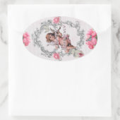 Ovale Anniversaire - Linge blanc - Sticker (Sac)