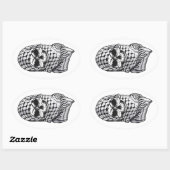 Ovale Arabic Skull Kufiya Shemagh Sticker (Feuille)