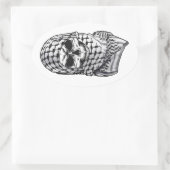 Ovale Arabic Skull Kufiya Shemagh Sticker (Sac)