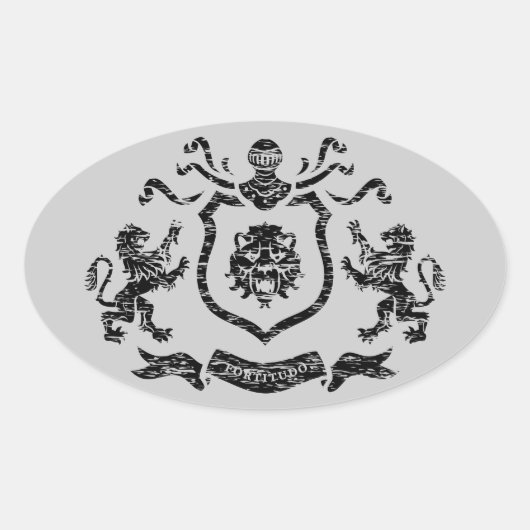 Ovale Armoiries médiévales - Sticker (Devant)