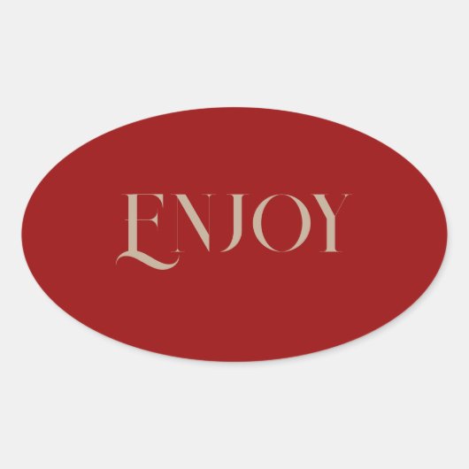 Ovale Arrière - plan rouge foncé Profitez Sticker (Devant)