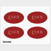 Ovale Arrière - plan rouge foncé Profitez Sticker (Feuille)