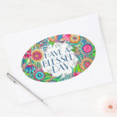 Ovale Ayez un sticker de jour béni (Enveloppe)