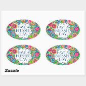 Ovale Ayez un sticker de jour béni (Feuille)