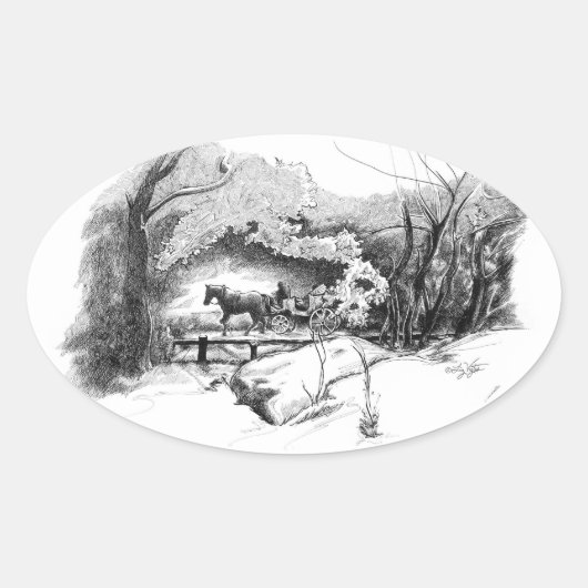 Ovale Balade à travers le Sticker de Central Park (Devant)