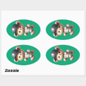 Ovale Baseball Bears 1 Oval Sticker (Feuille)