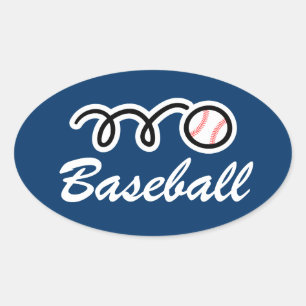 Ovale baseball-stickers   personaliseerbaar sticker