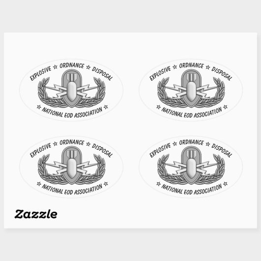 Ovale Basic EOD Badge Sticker (Feuille)