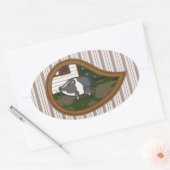 Ovale Basil Sticker pour cochon (Enveloppe)
