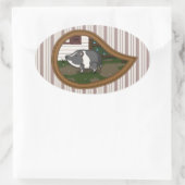 Ovale Basil Sticker pour cochon (Sac)
