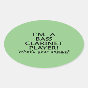 Ovale Bass Clarinet Player Excusez Oval Sticker