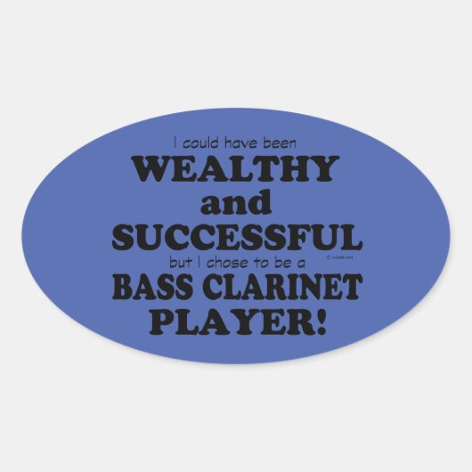 Ovale Basse Clarinet Wealthy & succès Oval Sticker (Devant)