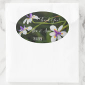 Ovale Beau Sauvage Iris Fleurs de mariage Favor Sticker (Sac)