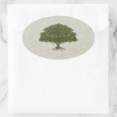 Ovale Beau Sticker en chêne (Sac)