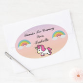 Ovale Bébé Unicorn Party Merci Sticker (Enveloppe)