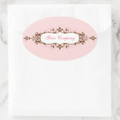 Ovale Belle Sticker Flourdissant Rose et Brown (Sac)