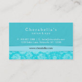 Ovale bleu de damassé de spa de carte de visite de (Dos)