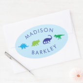 Ovale Bleu Dinosaure mignon Enveloppe Kid Dino Sticker (Enveloppe)