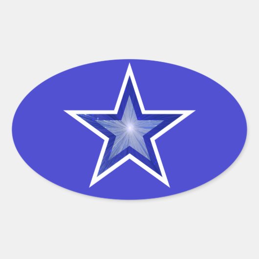 Ovale Bleu foncé Star oval sticker bleu (Devant)
