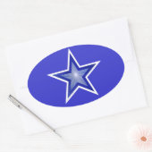 Ovale Bleu foncé Star oval sticker bleu (Enveloppe)