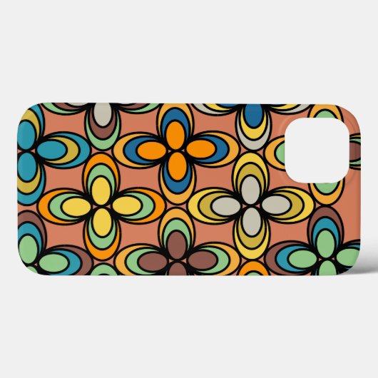 Ovale bloemen van 1970 Case-Mate iPhone case (Achterkant (horizontaal))