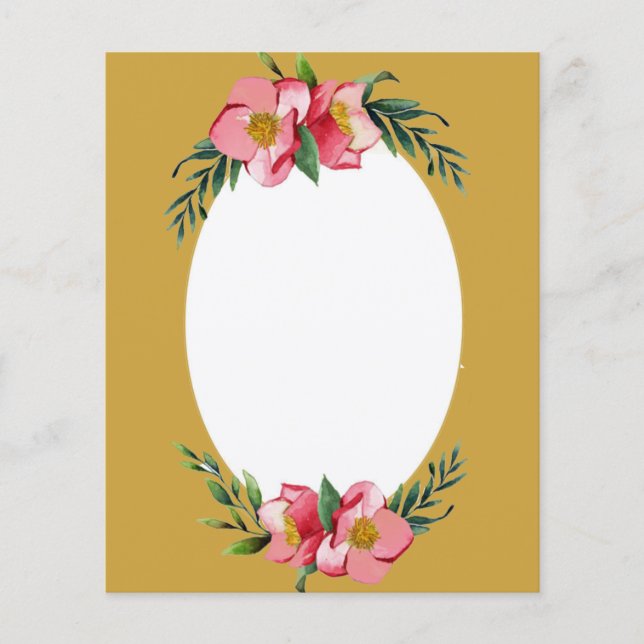 Ovale bloemframe scrapbook achtergrondpapier (Voorkant)