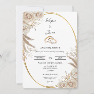 Ovale Boho trouwring uitnodiging
