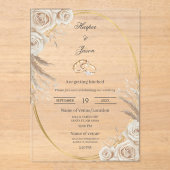 Ovale Boho trouwring uitnodiging Acryl Uitnodigingen (Voorkant)