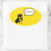 Ovale Bonne année 2018 Puppy Oval Sticker (Sac)
