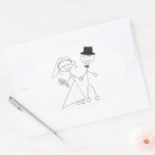 Ovale bruiloft voor zegels klinkende bride en brui (Envelop)