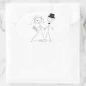 Ovale bruiloft voor zegels klinkende bride en brui (Tas)