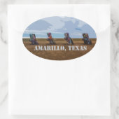 Ovale Cadillac Ranch - Amarillo, Texas Sticker (Sac)